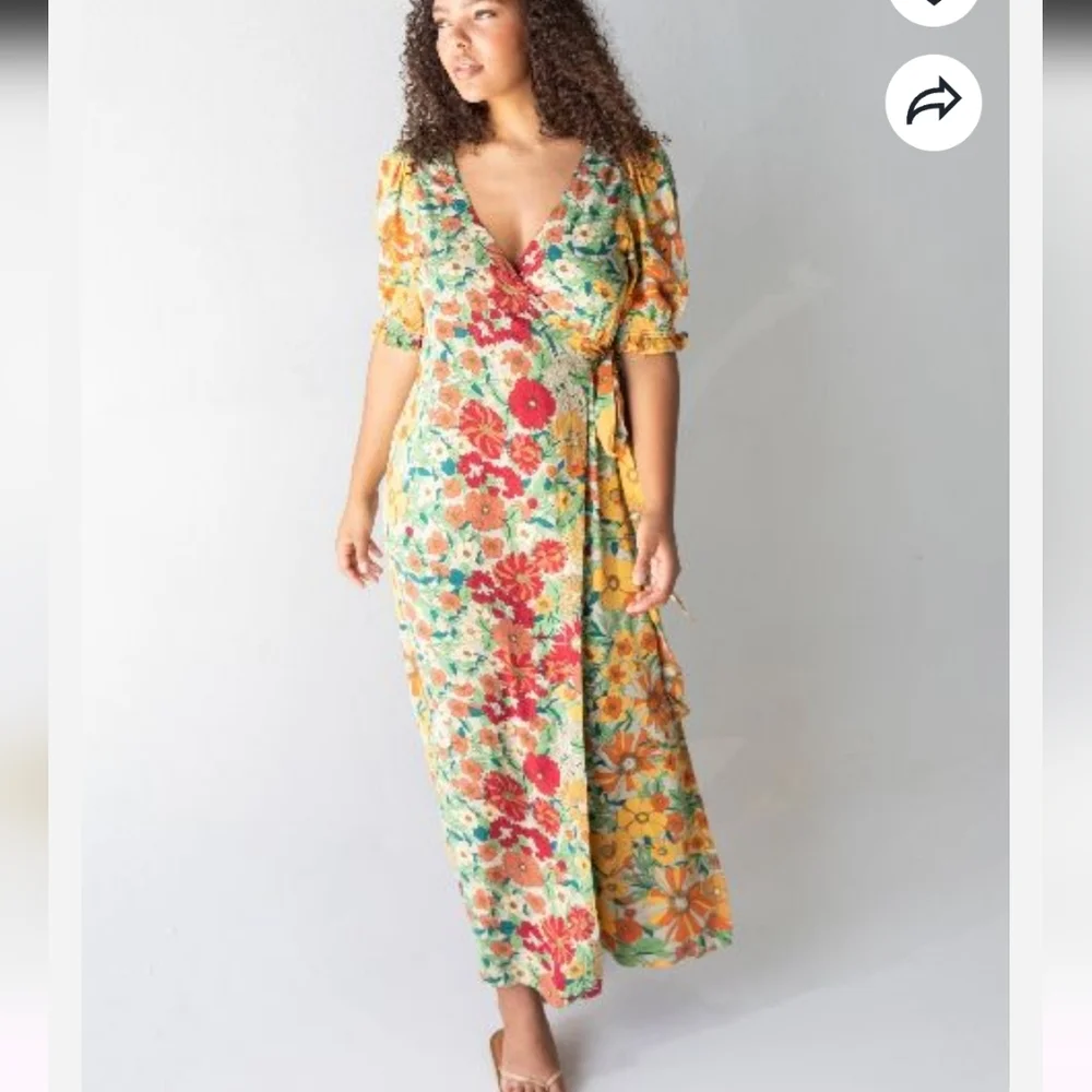 SOPHIA NATURAL LIFE MAXI FLORAL WRAP DRESS NWT SIZE MEDIUM - Picture 2 of 15